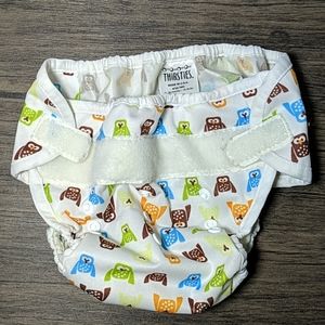 Thirsties owls snaps diaper cover size 2